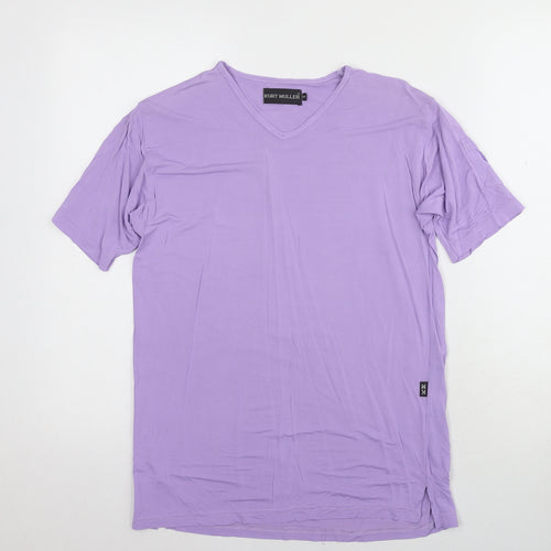 Kurt Muller Unisex Purple T-Shirt, Size S, V-Neck Jersey