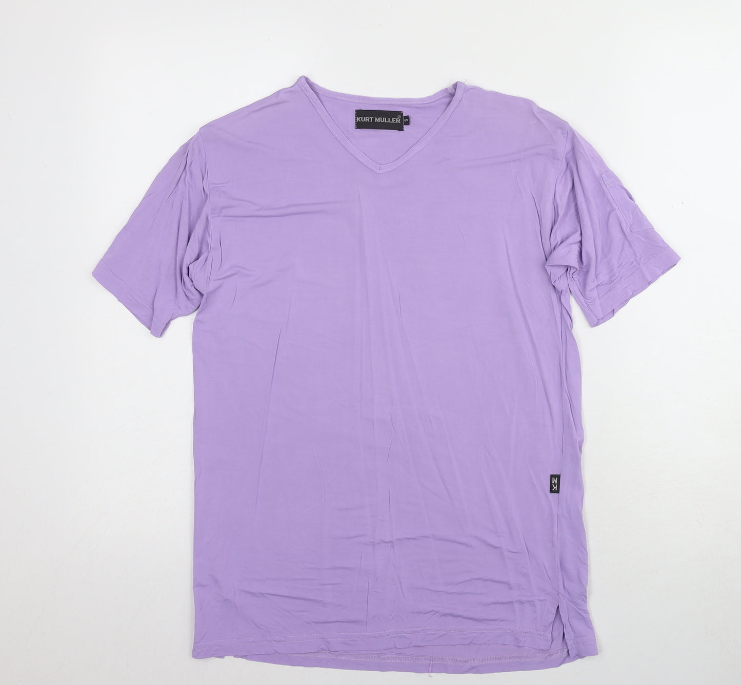 Kurt Muller Unisex Purple T-Shirt, Size S, V-Neck Jersey