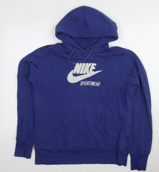 Nike Men's Blue Pullover Hoodie - Size L