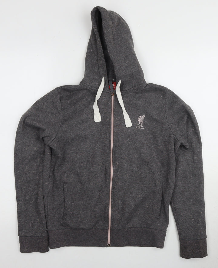 Liverpool Unisex Kids Grey Full Zip Hoodie, Size 10