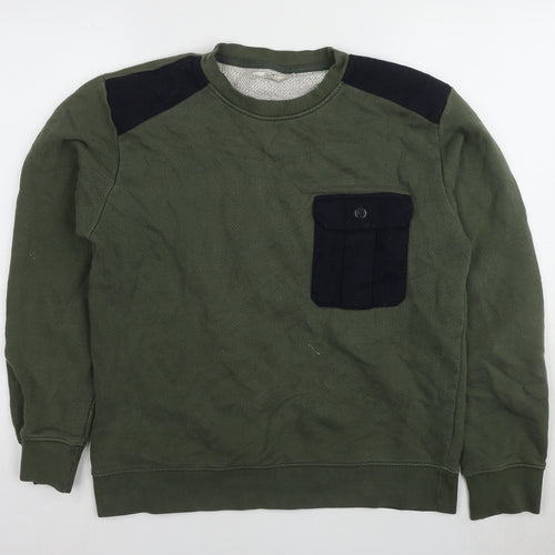 OLOW Men's Green Pullover Sweatshirt with Pocket - Size L