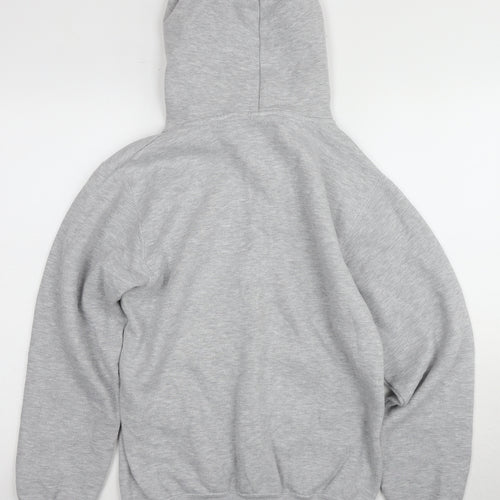 Russell Grey Unisex Hoodie - Small, Comfortable Logo Style