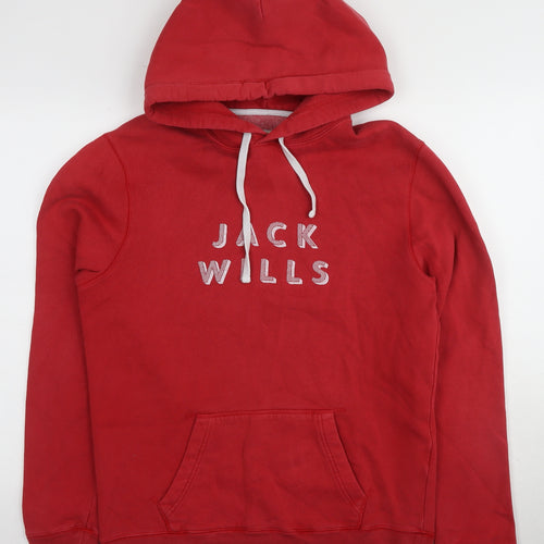 Jack Wills Red Men's Hoodie in Medium Pullover Style