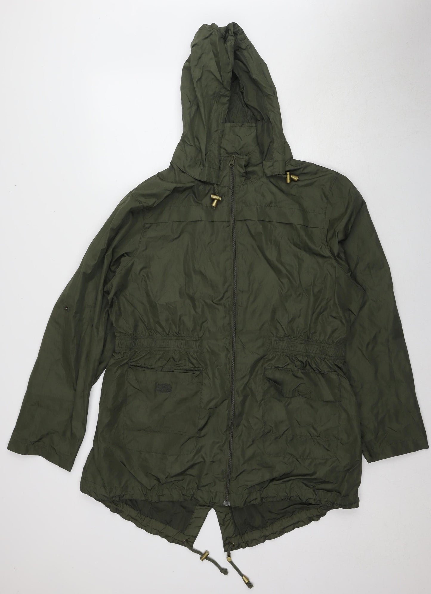 Brave Soul Women's Green Parka Jacket UK 18 Hooded