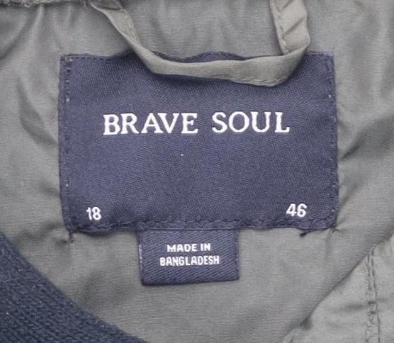 Brave Soul Women's Green Parka Jacket UK 18 Hooded