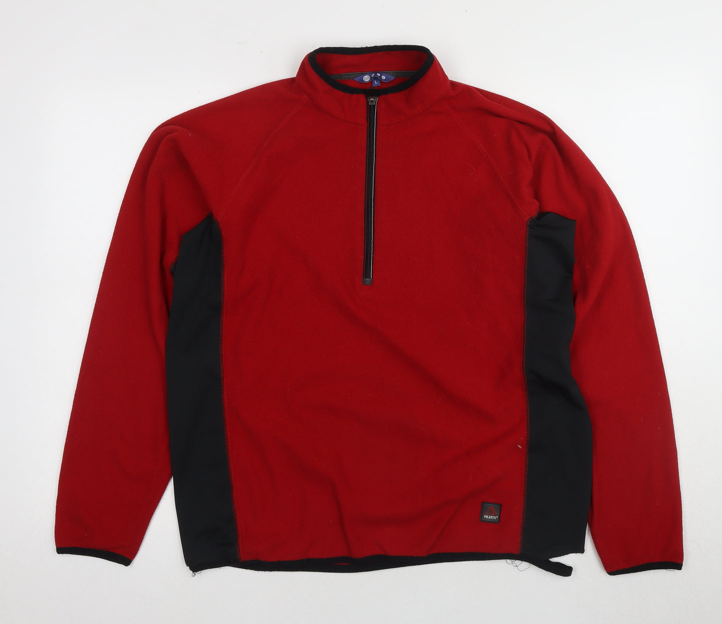 Polartec Men's Red Fleece Half Zip Sweatshirt L