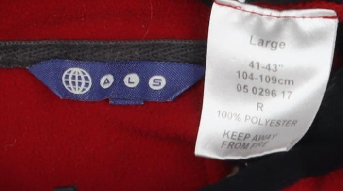 Polartec Men's Red Fleece Half Zip Sweatshirt L