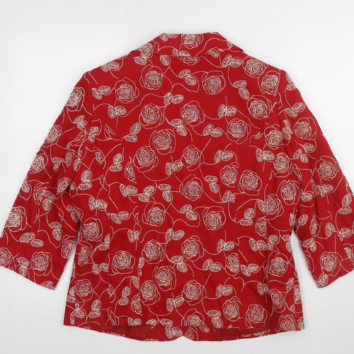 Style by EWM Women’s Red Floral Blazer Size 14