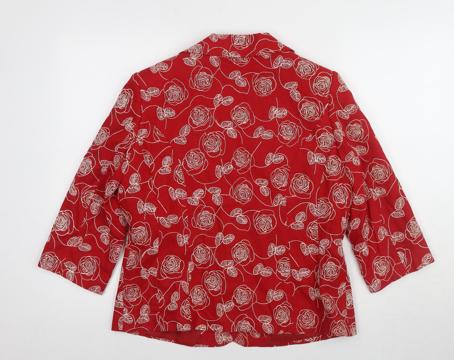 Style by EWM Women’s Red Floral Blazer Size 14