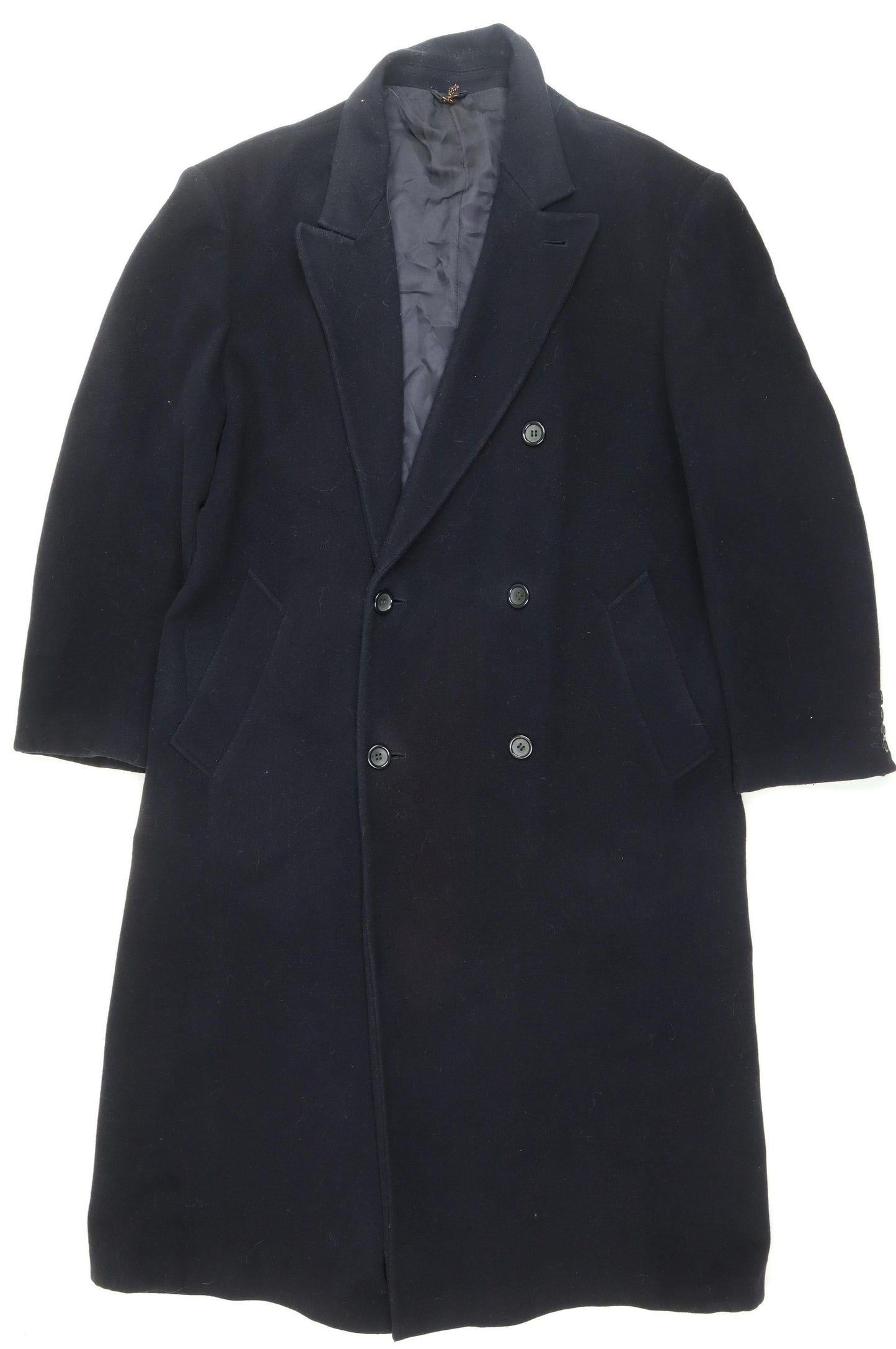 Burton Men's Black Wool Cashmere Overcoat 40