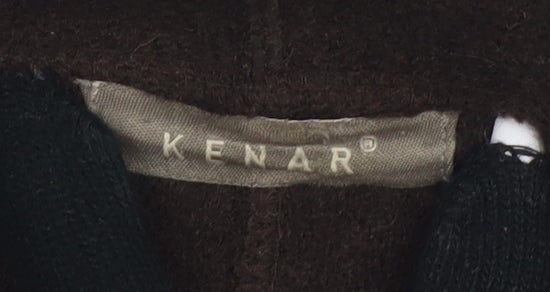 Kenar Women's Brown Wool Coat, Size L, Casual Style