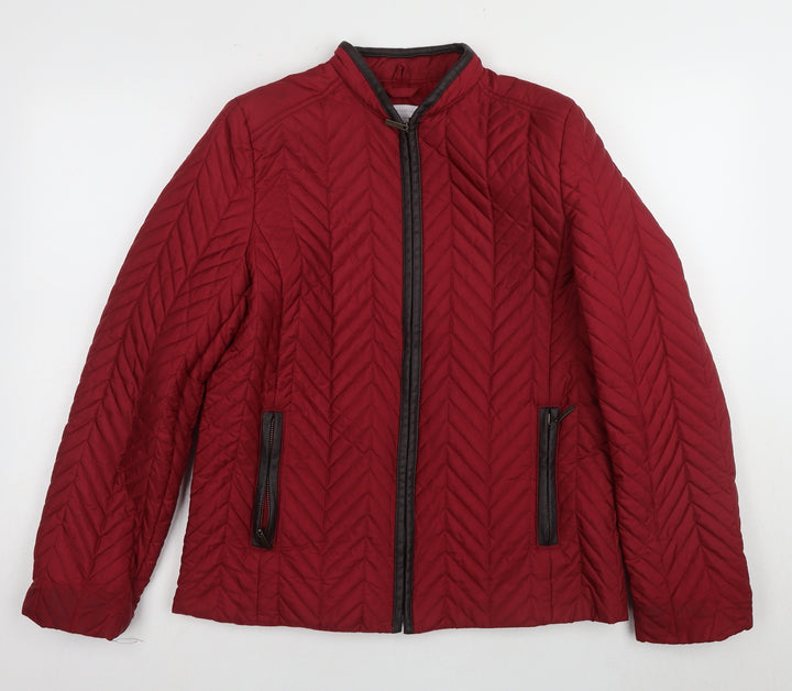 Charter Club Women's Red Quilted Jacket M Casual