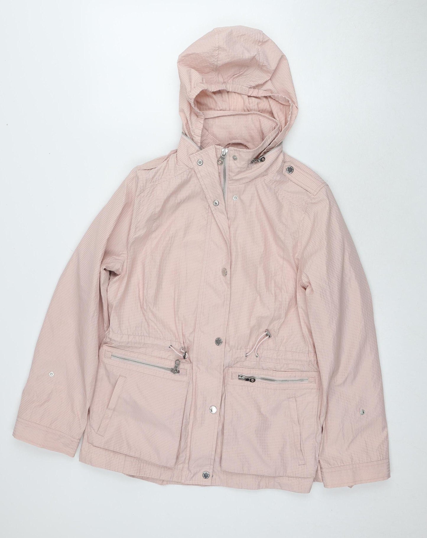Marks and Spencer Women's Pink Hooded Rain Jacket Size 10