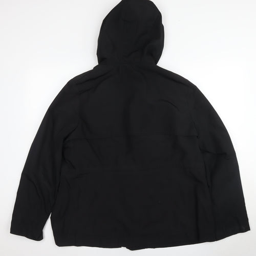 BHS Women's Black Parka Jacket, Size 20, Hooded