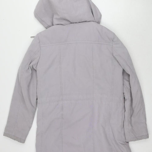Bonmarché Women's Grey Parka Jacket Size 10 Hooded Casual