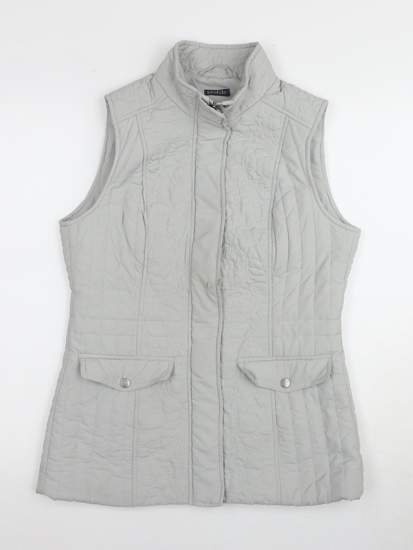 BHS Women's Grey Quilted Waistcoat Size 10