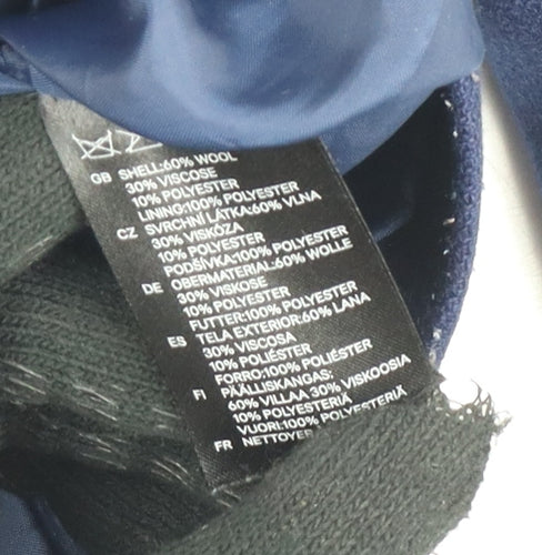 H&M Women's Blue Wool Pea Coat Size 10