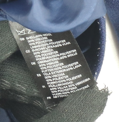 H&M Women's Blue Wool Pea Coat Size 10