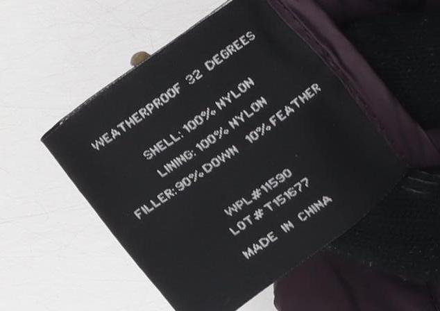 Heatless Women's Purple Puffer Jacket, M, Waterproof