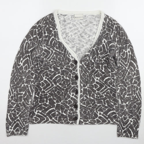 Minuet Women's Grey Cardigan, Size 8, V-Neck, Button Accents