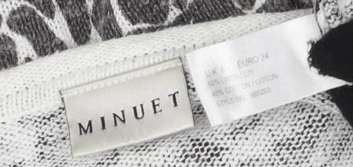 Minuet Women's Grey Cardigan, Size 8, V-Neck, Button Accents