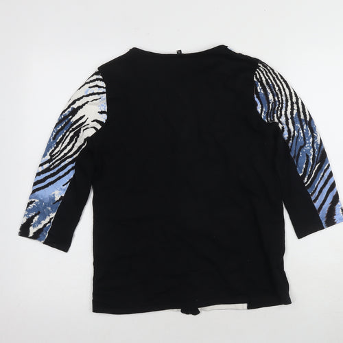 Casamia Women's Black Multicoloured Animal Print Top S