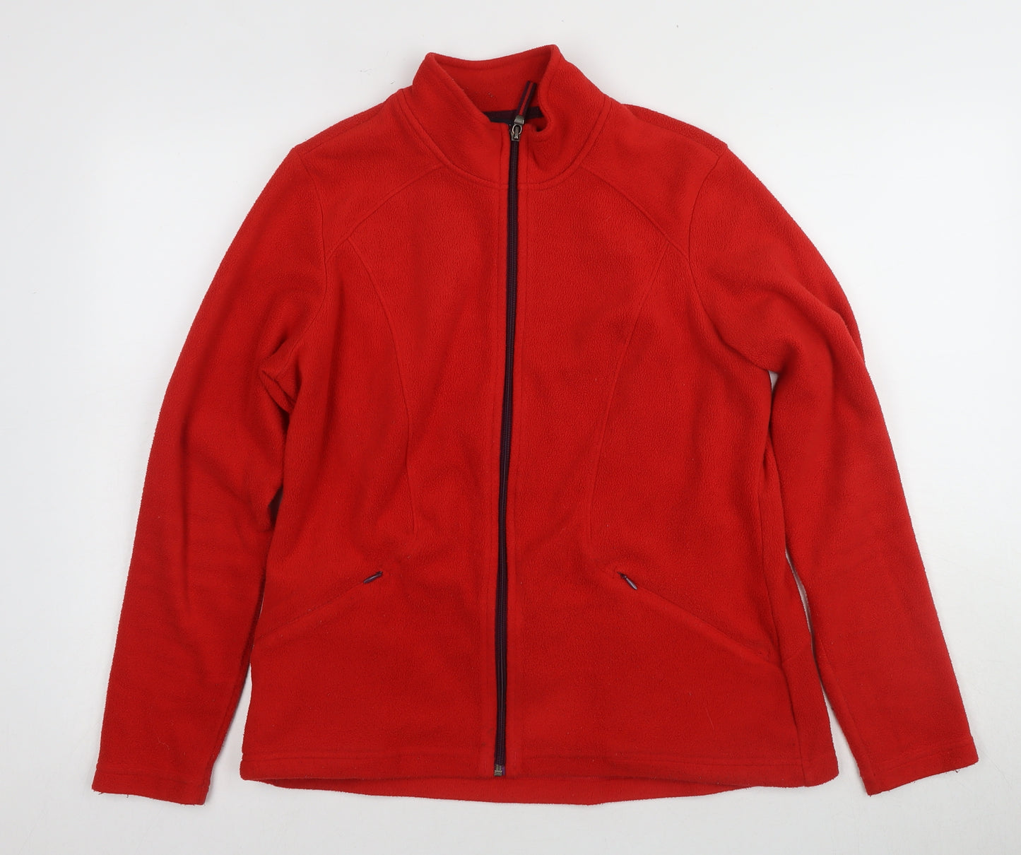 Marks and Spencer Women's Red Fleece Zip Jacket Size 14