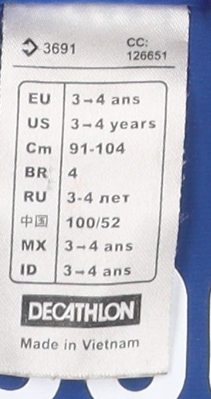 Decathlon Boys Blue Green Hooded Ski Jacket 3-4 Years