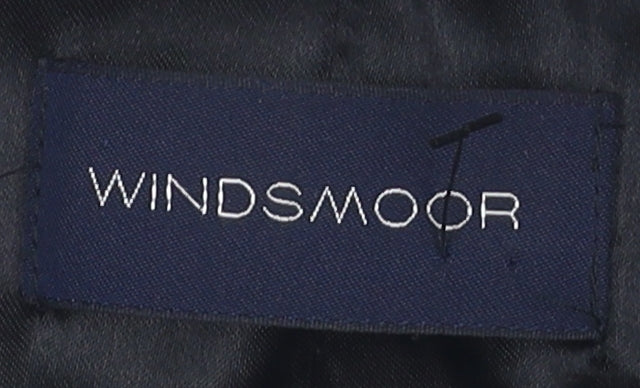 Windsmoor Women's Black Pea Coat, Size 12, Herringbone Pattern