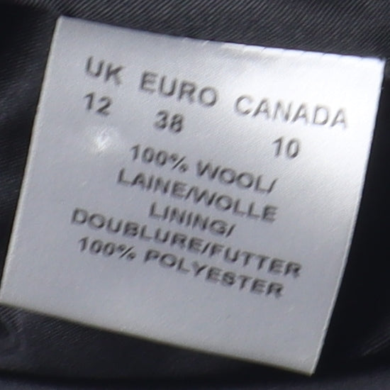 Windsmoor Women's Black Pea Coat, Size 12, Herringbone Pattern