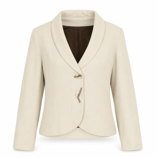Front view of Minuet Women's Ivory Blazer UK 10 Shawl Lapel Formal