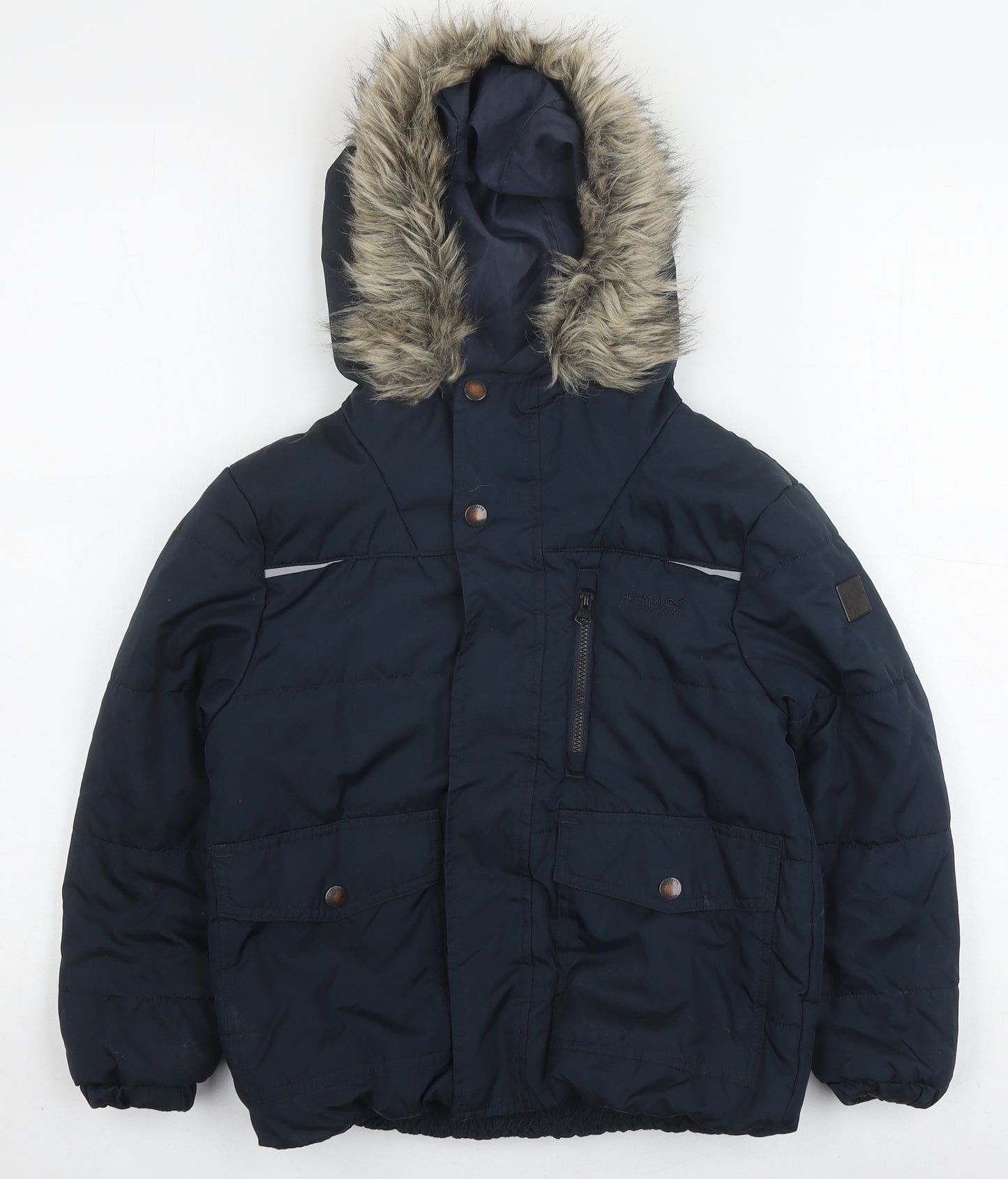 Regatta Boys Blue Puffer Jacket, 7 Years, Hooded Winter Coat