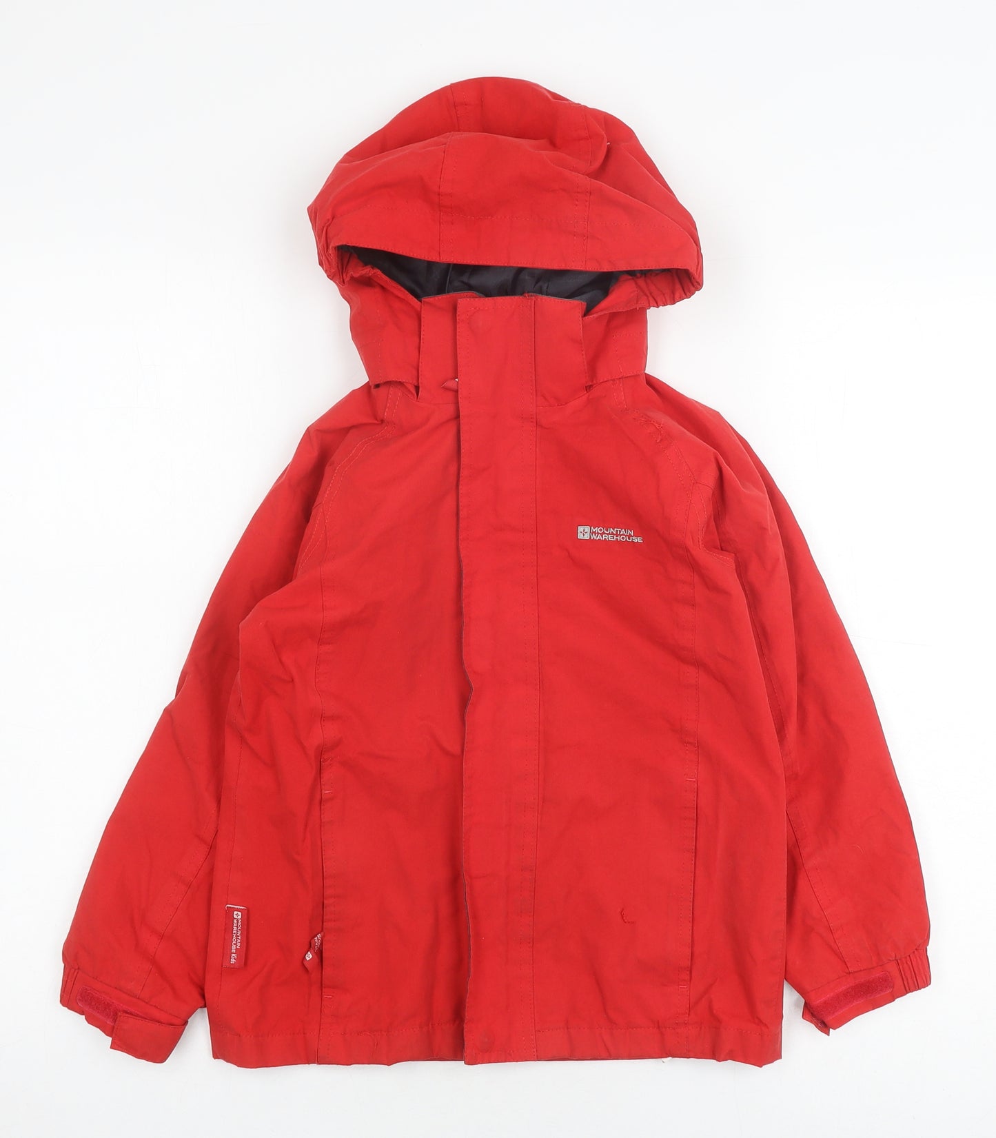 Mountain Warehouse Boys Red Rain Coat 7-8 Years Waterproof Hooded
