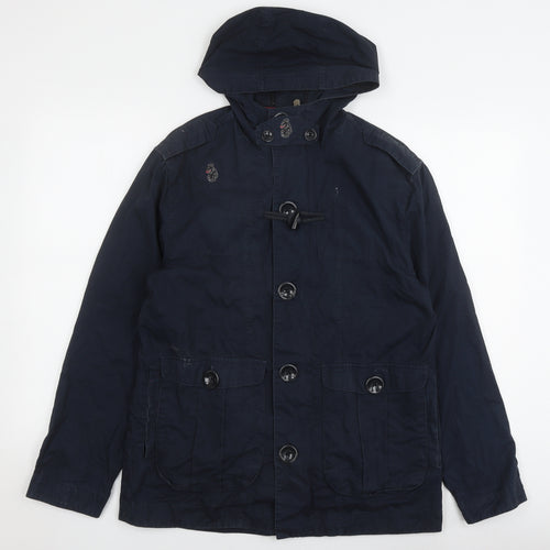 Luke Men's Navy Hooded Jacket Size S Cotton Casual