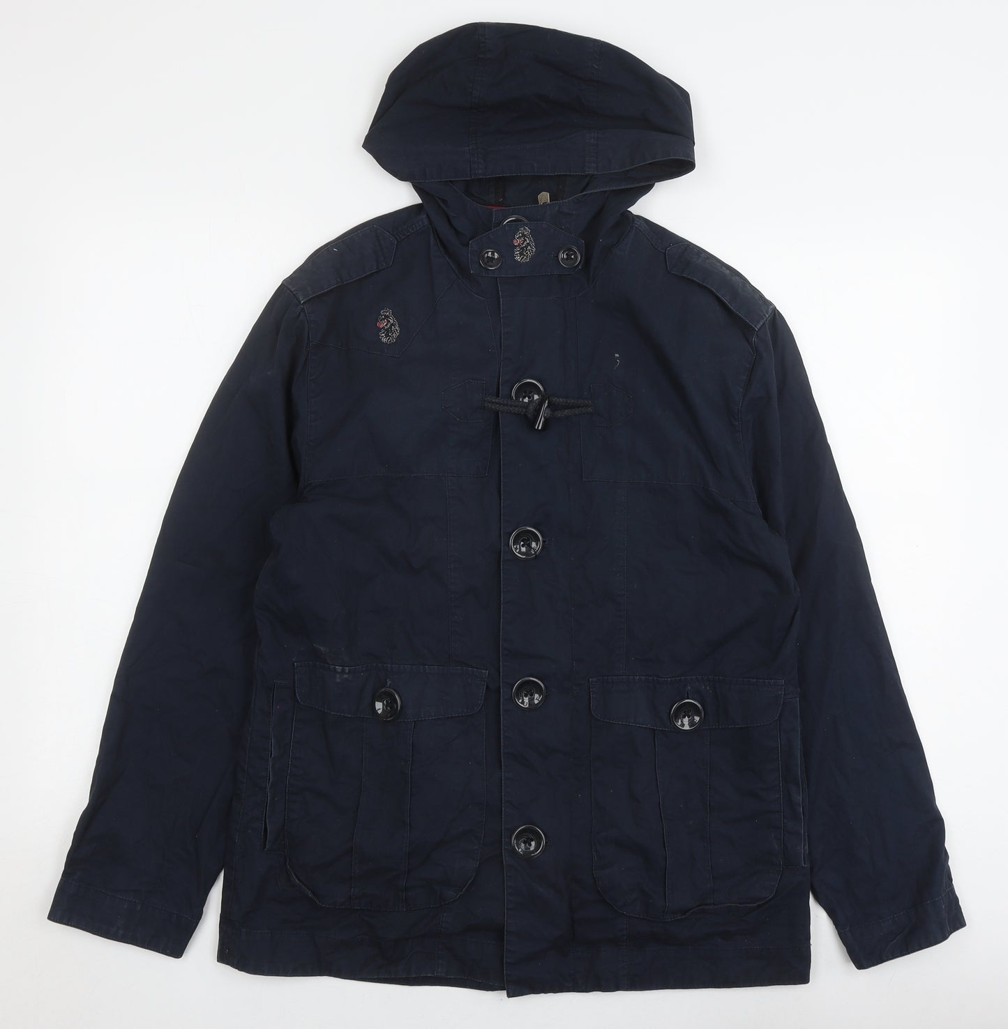 Luke Men's Navy Hooded Jacket Size S Cotton Casual