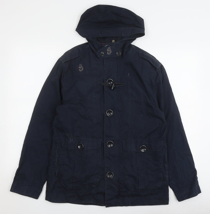 Luke Men's Navy Hooded Jacket Size S Cotton Casual