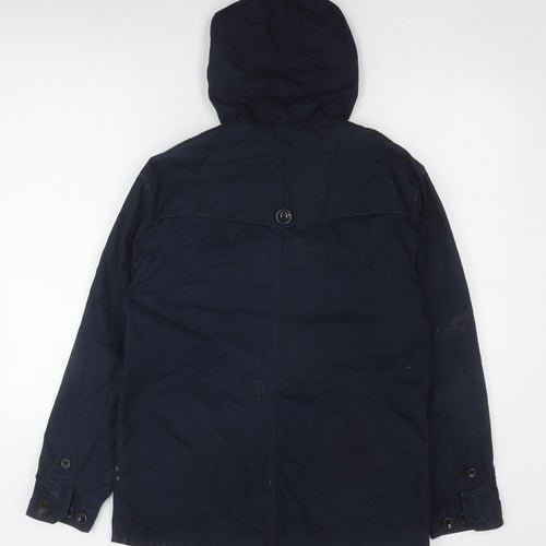 Luke Men's Navy Hooded Jacket Size S Cotton Casual