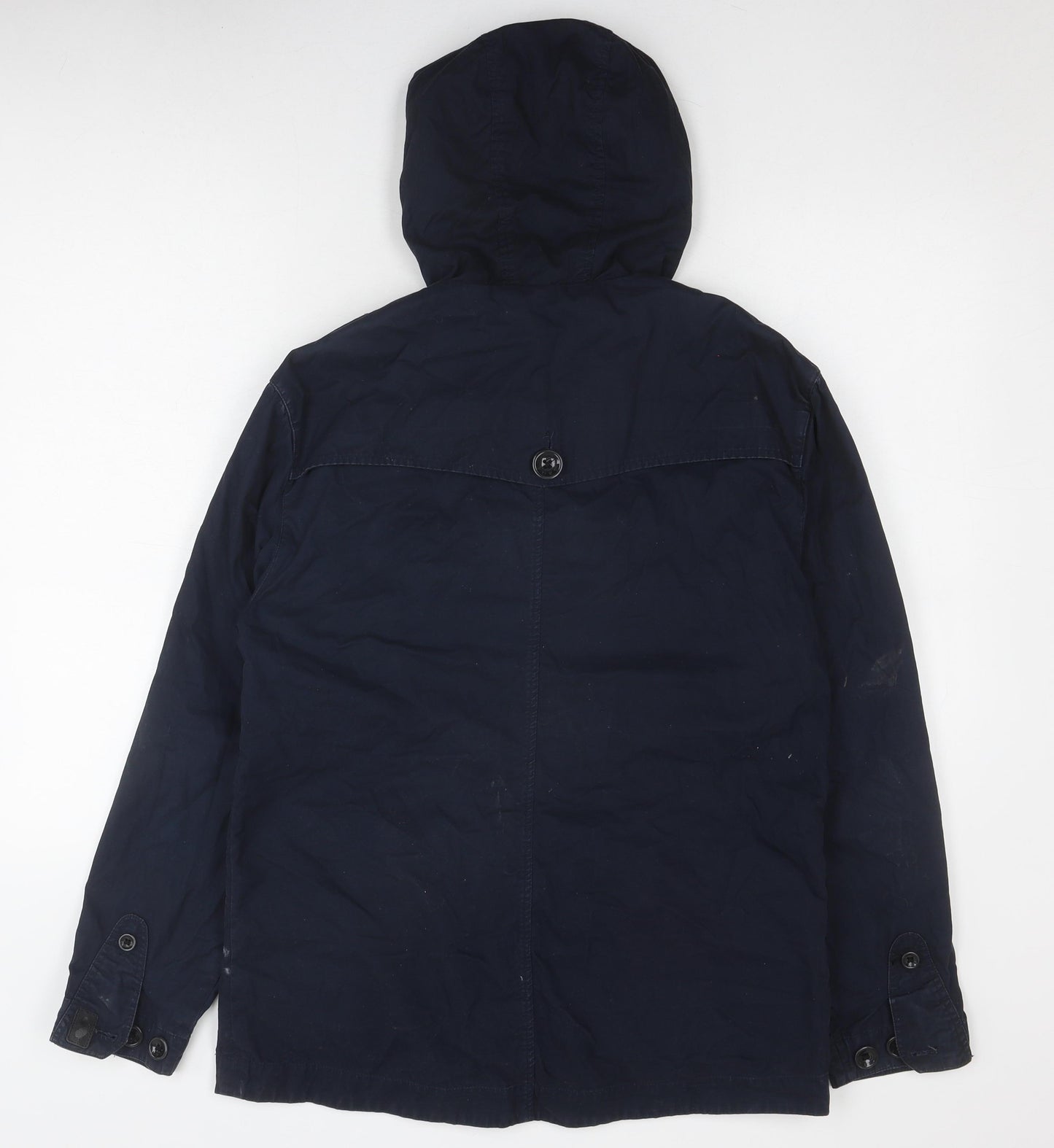 Luke Men's Navy Hooded Jacket Size S Cotton Casual