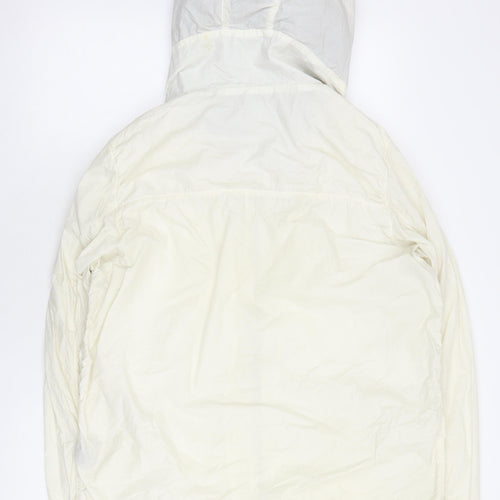 Albam Men's White Windbreaker Jacket with Hood Size 3