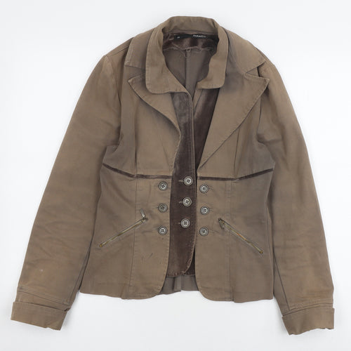 AnnaRita N Women’s Brown Jacket Size 16 Casual Elegant