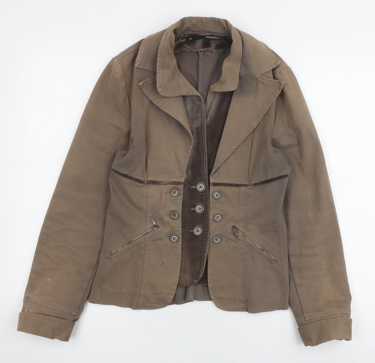 AnnaRita N Women’s Brown Jacket Size 16 Casual Elegant