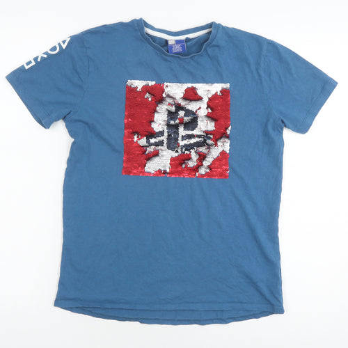 Next Girls Blue Reversible Sequin T-Shirt 13 Years