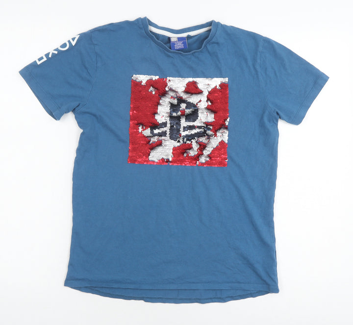 Next Girls Blue Reversible Sequin T-Shirt 13 Years