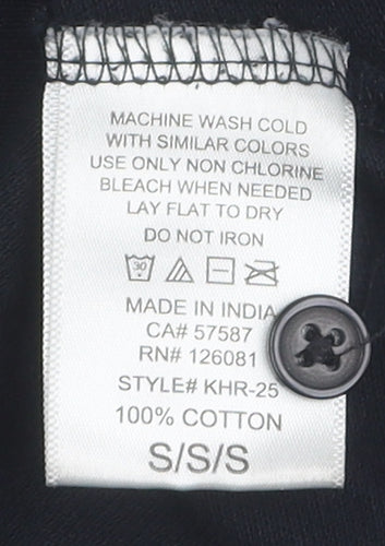 Reason Men's Black Graphic Polo Shirt S - Art Embroidery