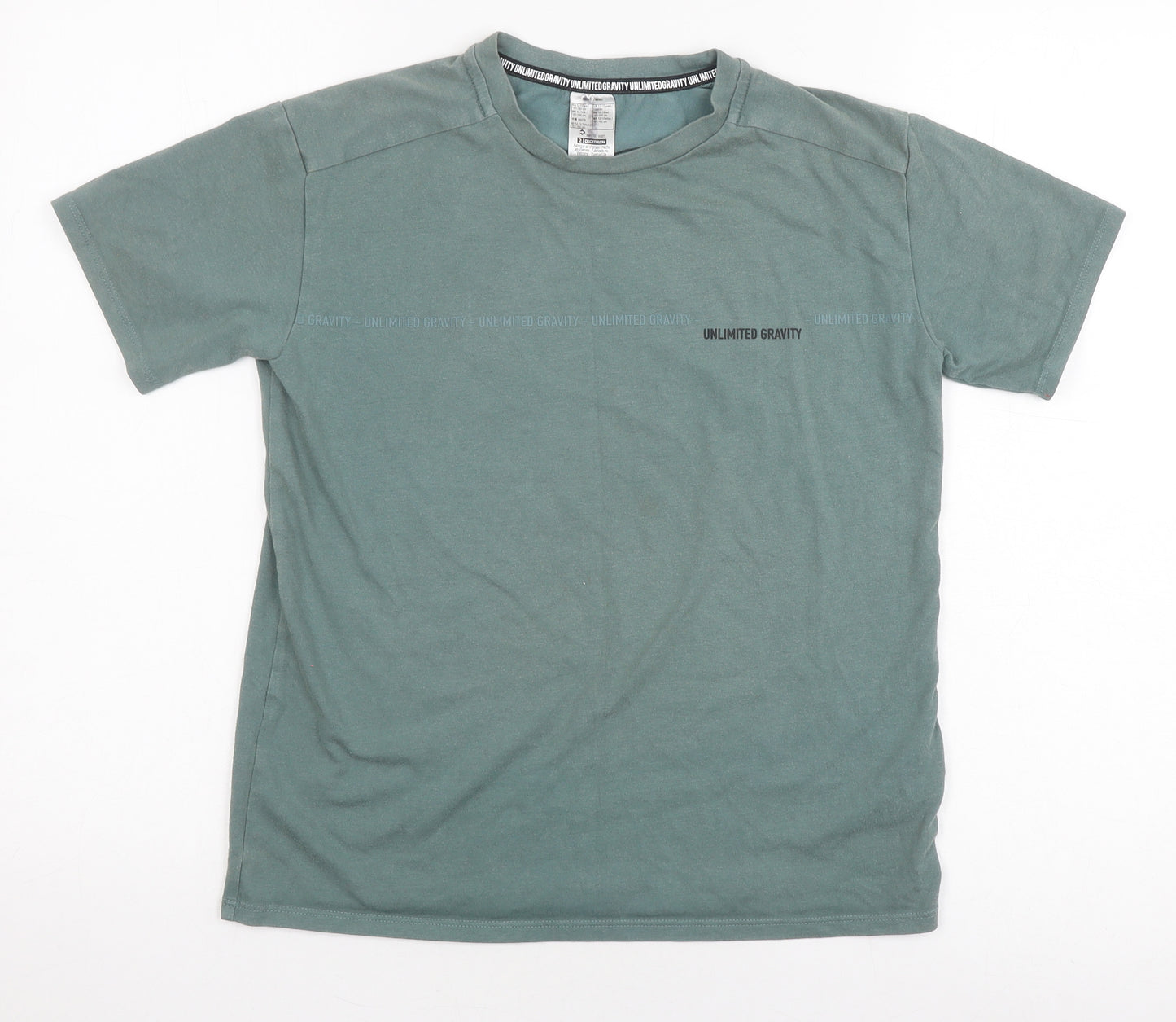 Decathlon Boys Green Basic T-Shirt Short Sleeve