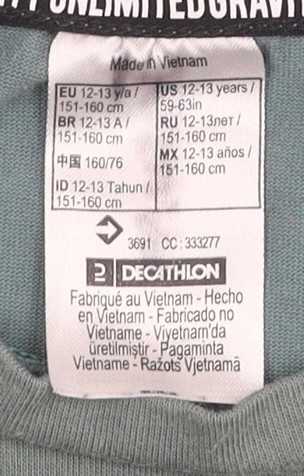 Decathlon Boys Green Basic T-Shirt Short Sleeve