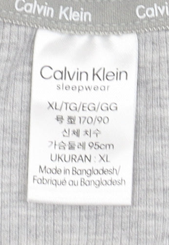 Calvin Klein Women’s Grey XL Henley Pyjama Top
