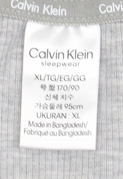 Calvin Klein Women’s Grey XL Henley Pyjama Top