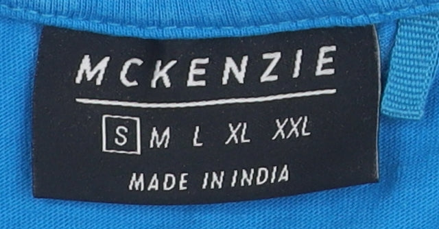 McKenzie Men's Blue Cotton Short Sleeve T-Shirt S