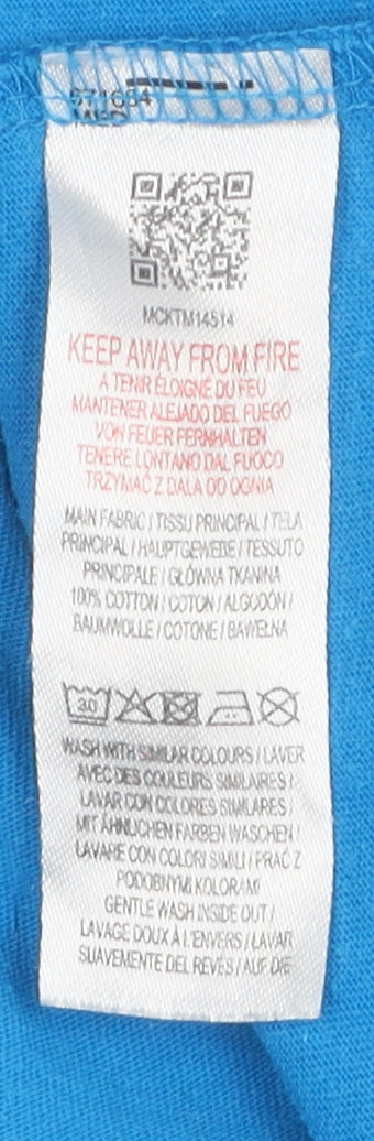 McKenzie Men's Blue Cotton Short Sleeve T-Shirt S